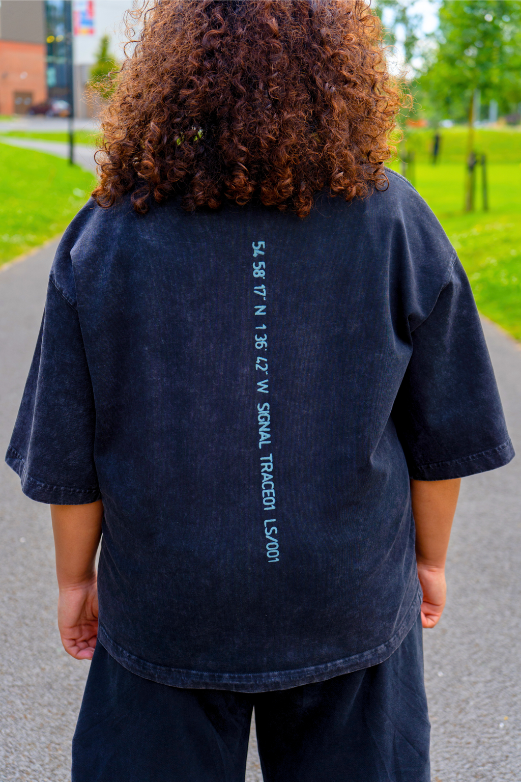 RECEIVE SLOWLY COORDINATE TEE-BOXY Mineral Wash Heavy Weight 275gsm Black