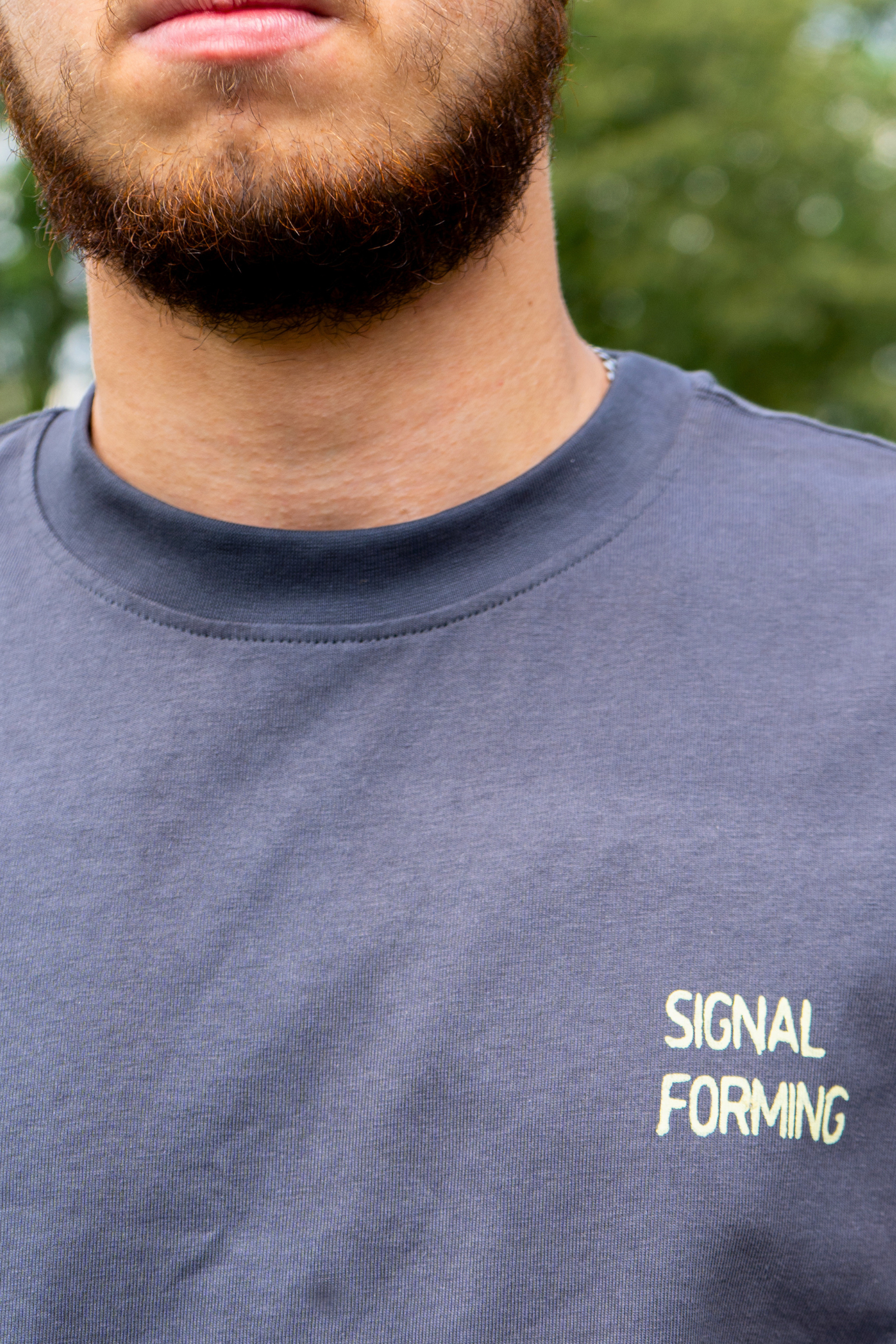 SIGNAL FORMING TEE -BOXY Solid Charcoal Grey