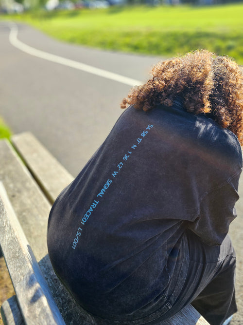 RECEIVE SLOWLY COORDINATE TEE-BOXY Mineral Wash Heavy Weight 275gsm Black